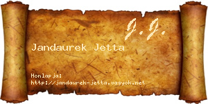 Jandaurek Jetta névjegykártya